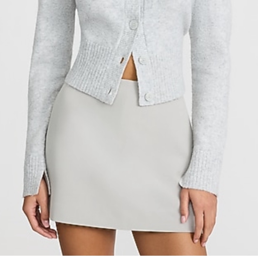 Express Editor Signature Stretch Super High Waisted Mini Skort - Light Gray